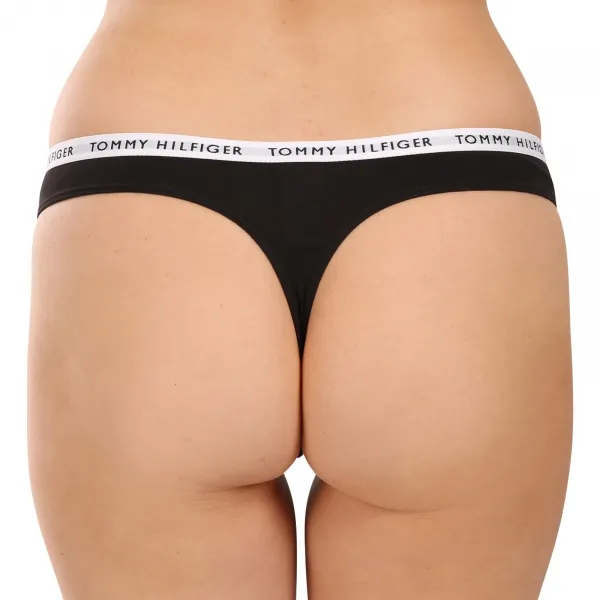 3PACK dámske tangá Tommy Hilfiger čierna (UW0UW02829 0R7) M