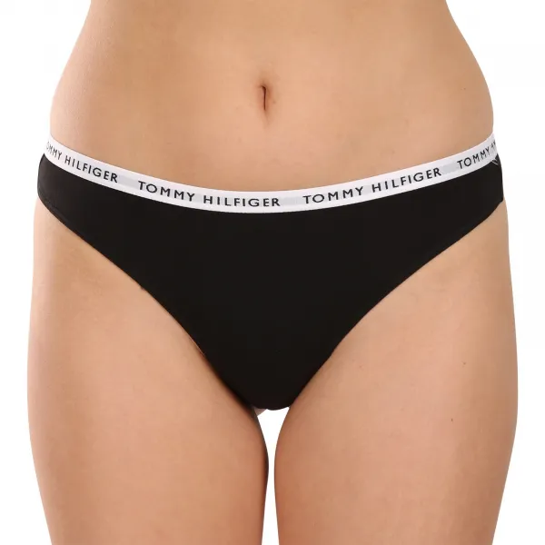 3PACK dámske tangá Tommy Hilfiger čierna (UW0UW02829 0R7) M