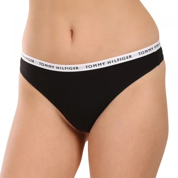 3PACK dámske tangá Tommy Hilfiger čierna (UW0UW02829 0R7) M