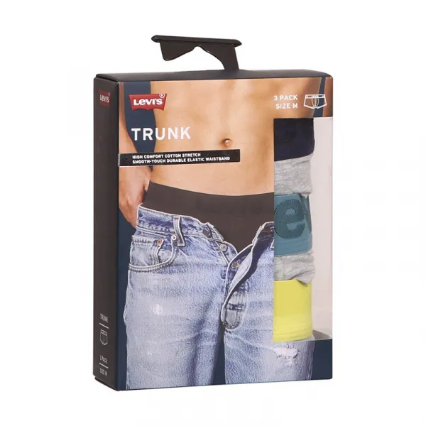 3PACK pánske boxerky Levis sivé (905042001 015) M, trenky
