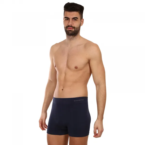 Pánske boxerky Gino bezšvové bambusové modré (54005) S, trenky
