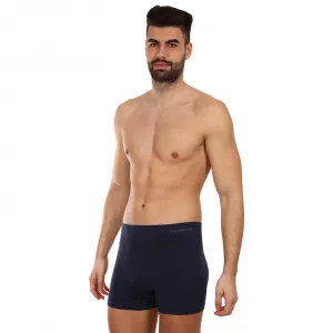 Pánske boxerky Gino bezšvové bambusové modré (54005) S, trenky