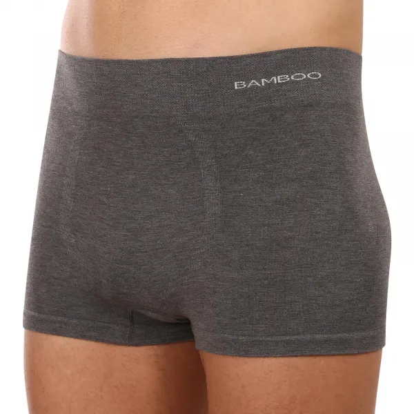 Pánske boxerky Gino bezšvové bambusové sivé (53005) S, trenky