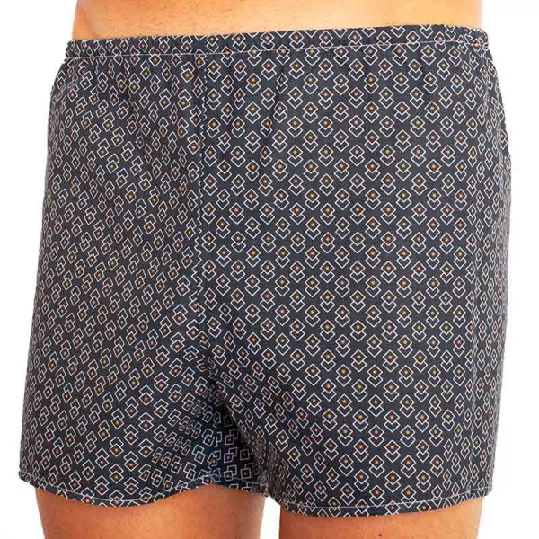 Klasické pánske trenky Foltýn tmavo modré kosoštvorce nadrozmer 3XL, trenírky