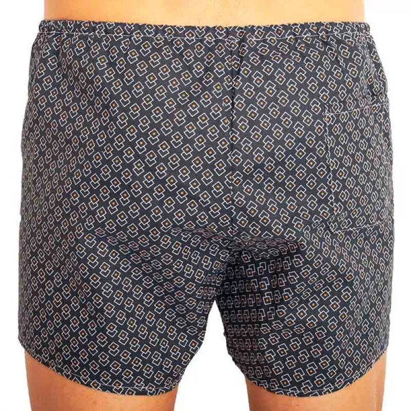 Klasické pánske trenky Foltýn tmavo modré kosoštvorce nadrozmer 3XL, trenírky