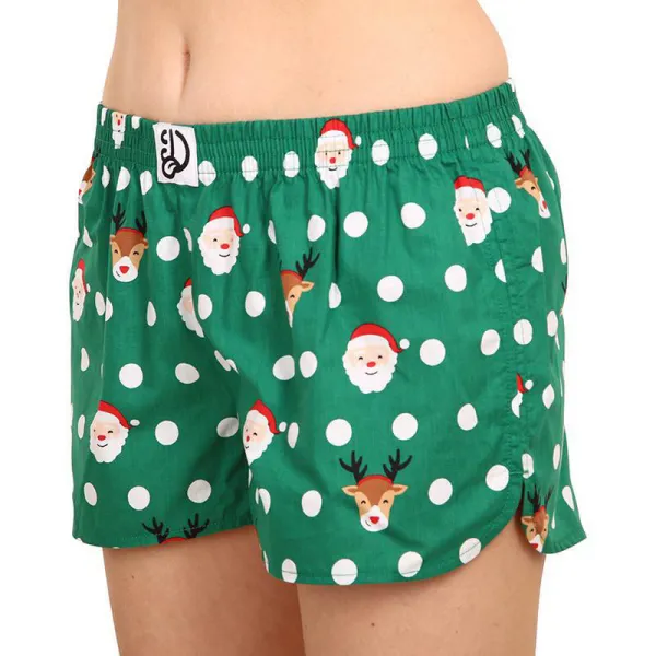 Veselé dámske trenky Santa a Rudolf (DWLB002) M, trenírky