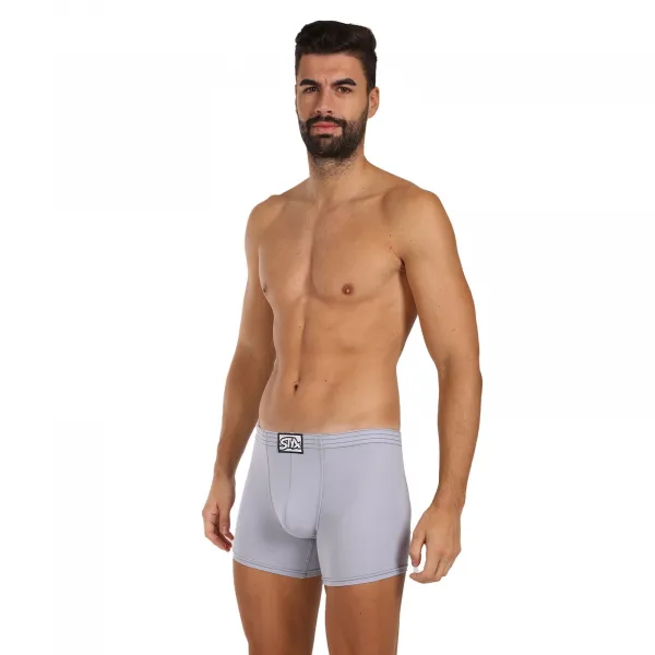 Pánske boxerky Styx long klasická guma svetlo sivé (F1067) M, trenky