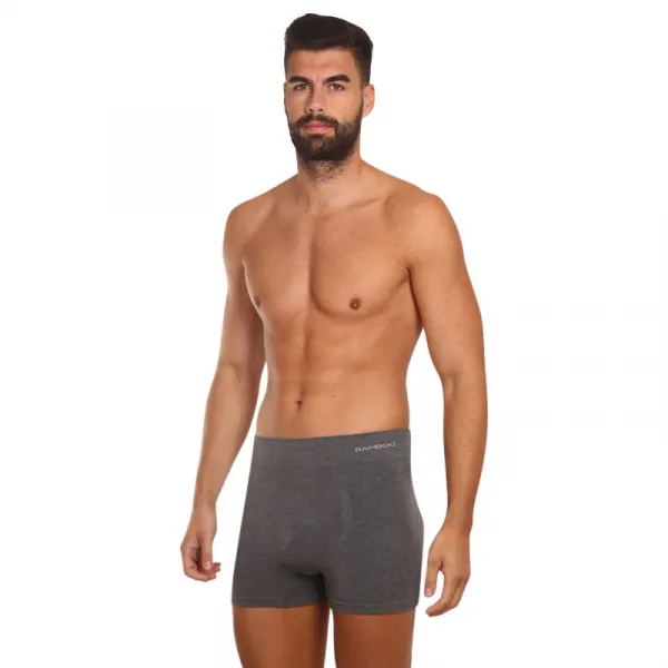 Pánske boxerky Gino bezšvové bambusové sivé (54005) M, trenky