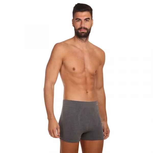 Pánske boxerky Gino bezšvové bambusové sivé (54005) M, trenky