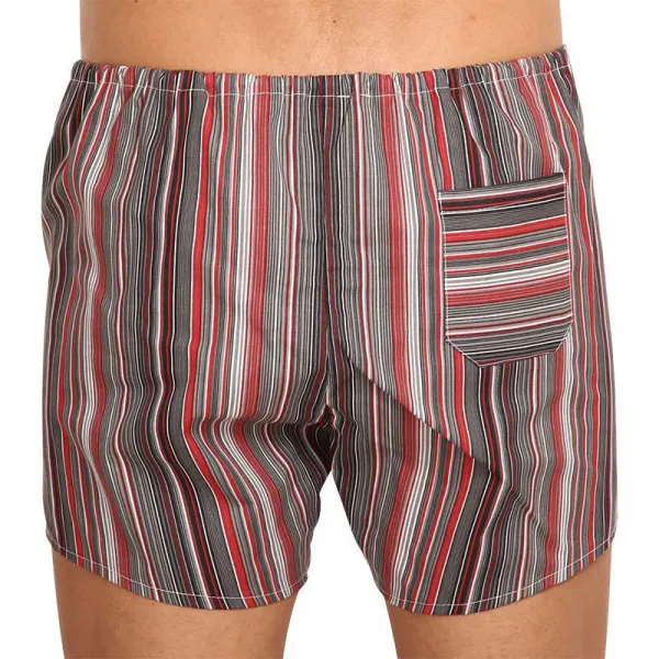 Klasické pánske trenky Foltýn červené s prúžkami extra nadrozmer 8XL, trenírky