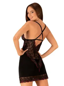 Dámsky set Obsessive čierny (Vanessme chemise) S