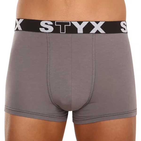 3PACK pánske boxerky Styx športová guma tmavo sivé (3G1063) M, trenky