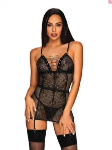 Dámsky set Obsessive čierny (Basitta chemise) L