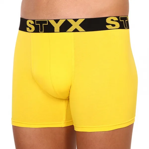 Pánske boxerky Styx long športová guma žlté  (U1068) M, trenky