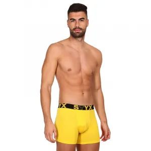 Pánske boxerky Styx long športová guma žlté  (U1068) M, trenky