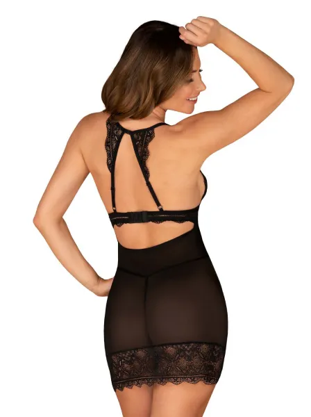 Dámsky set Obsessive čierny (Renelia chemise) S