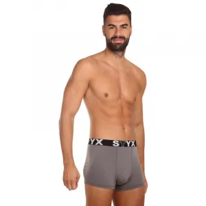 3PACK pánske boxerky Styx športová guma tmavo sivé (3G1063) M, trenky