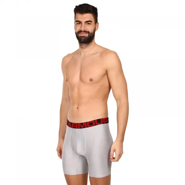 Pánske boxerky UNDER ARMOUR UA Tech 6in 2 Pack-GRY