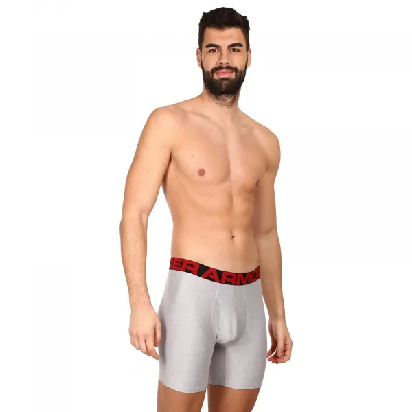 Pánske boxerky UNDER ARMOUR UA Tech 6in 2 Pack-GRY