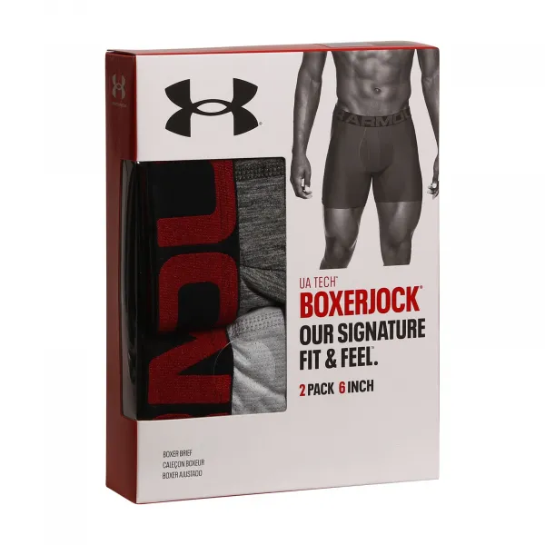 Pánske boxerky UNDER ARMOUR UA Tech 6in 2 Pack-GRY