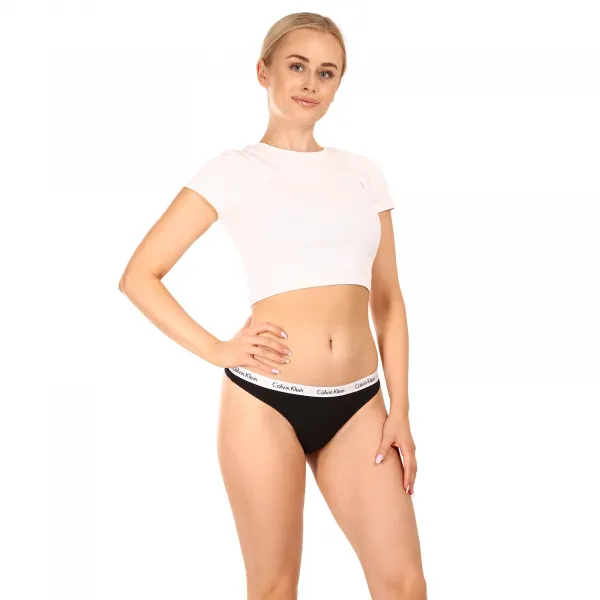 3PACK dámske tangá Calvin Klein čierne (QD3587E-001) S