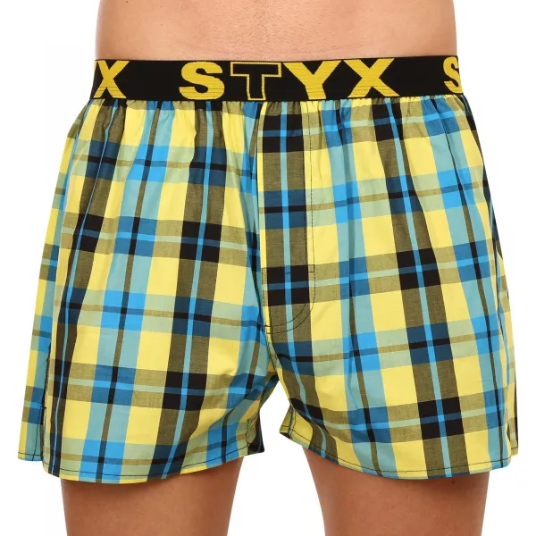 3PACK pánske trenky Styx športová guma viacfarebné (3B092140) M, trenírky