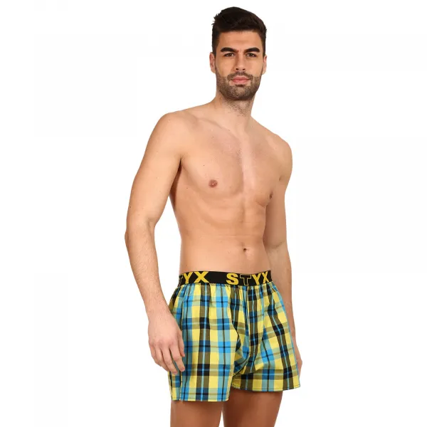3PACK pánske trenky Styx športová guma viacfarebné (B9313233) S, trenírky