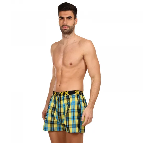 3PACK pánske trenky Styx športová guma viacfarebné (B9313233) S, trenírky