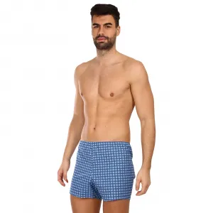 Klasické pánske trenky Foltýn modré kocky (K54) S, trenírky