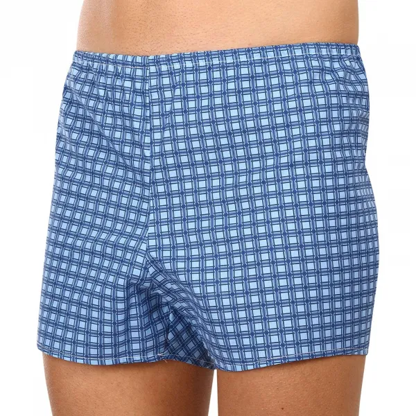 Klasické pánske trenky Foltýn modré kocky (K54) S, trenírky