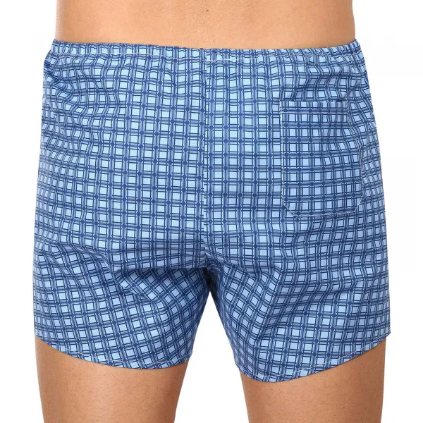 Classic men's boxer shorts Foltýn blue checks extra oversized