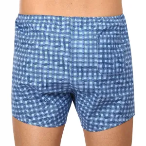 Classic men's boxer shorts Foltýn blue checks extra oversized