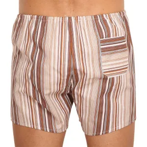3PACK Klasické pánske trenky Foltýn hnedé s prúžkami (3xK53) M, trenírky