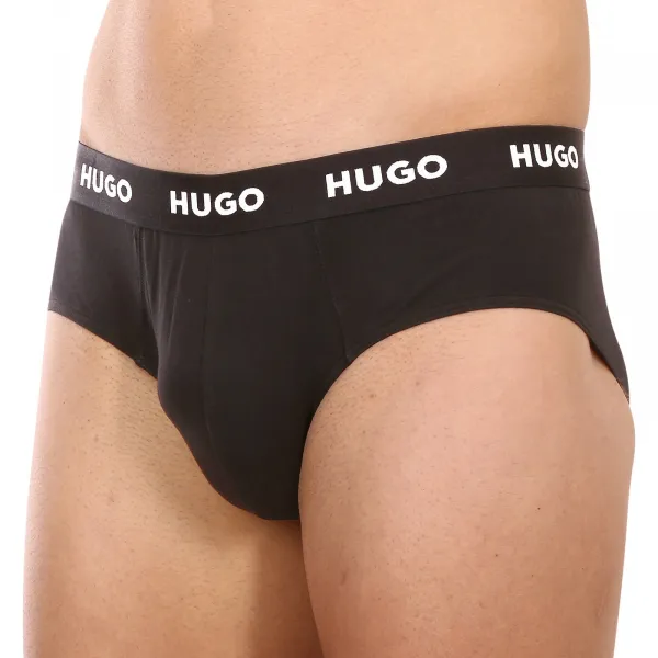 3PACK pánske slipy HUGO čierné (50469763 001) S