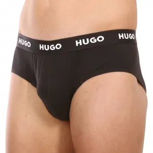 3PACK pánske slipy HUGO čierné (50469763 001) S