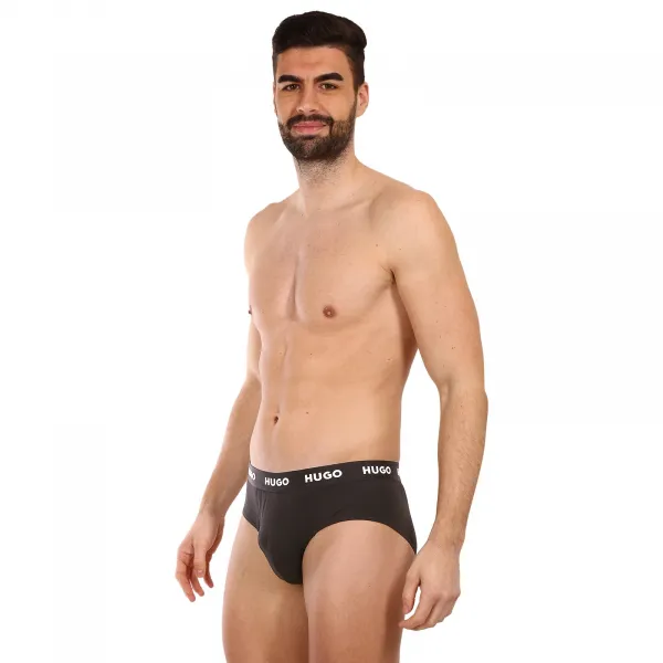 3PACK pánske slipy HUGO čierné (50469763 001) S