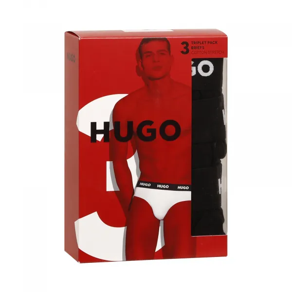 3PACK pánske slipy HUGO čierné (50469763 001) S