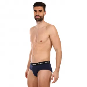 3PACK pánske slipy HUGO tmavomodré (50469763 410) S
