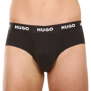 3PACK pánske slipy HUGO čierné (50469763 001) S