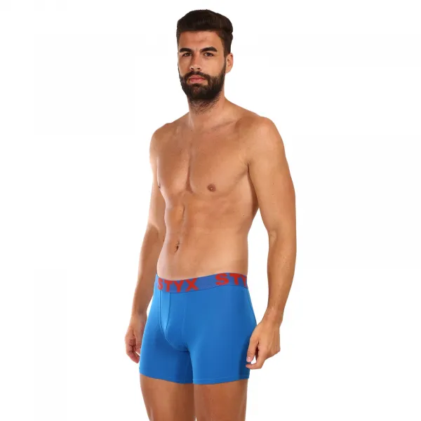 3PACK pánske boxerky Styx long športová guma modré (3U1167) M, trenky