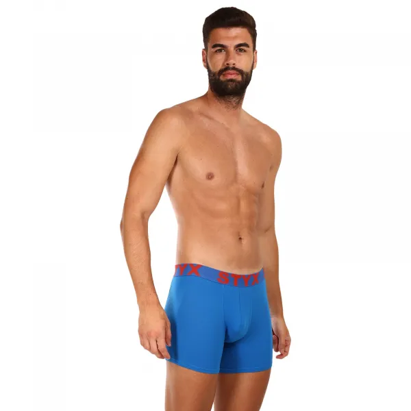 3PACK pánske boxerky Styx long športová guma modré (3U1167) M, trenky