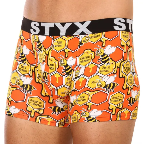 Pánske boxerky Styx long art športová guma včielky (U1654) M, trenky