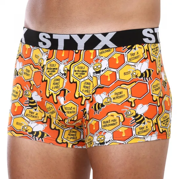 Pánske boxerky Styx art športová guma včielky (G1654) M, trenky