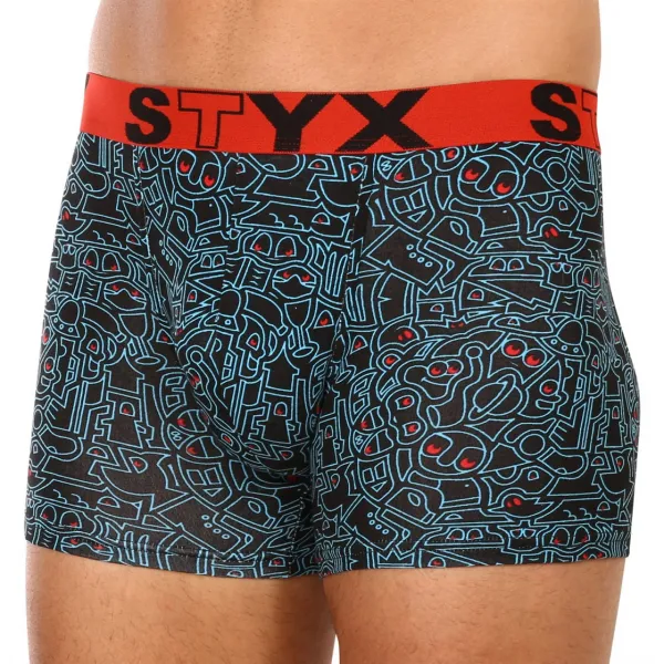 Pánske boxerky Styx long art športová guma doodle (U1256) S, trenky