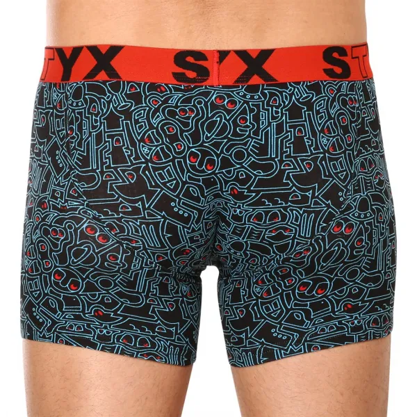 Pánske boxerky Styx long art športová guma doodle (U1256) S, trenky