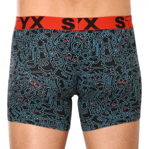 Pánske boxerky Styx long art športová guma doodle (U1256) S, trenky