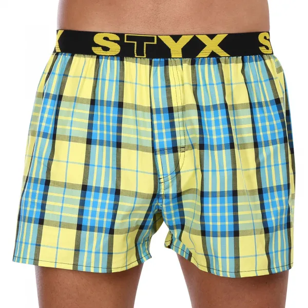 3PACK pánske trenky Styx športová guma viacfarebné (3B10123) M, trenírky