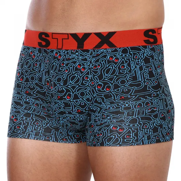 Pánske boxerky Styx art športová guma nadrozmer doodle (R1256) 5XL, trenky
