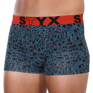 Pánske boxerky Styx art športová guma nadrozmer doodle (R1256) 5XL, trenky