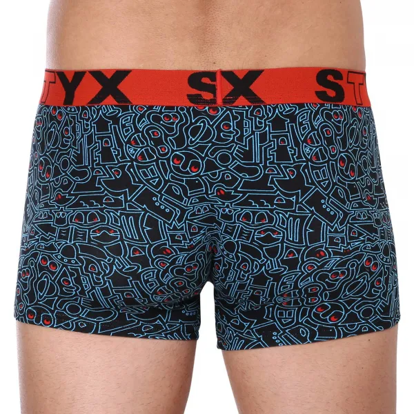 Pánske boxerky Styx art športová guma nadrozmer doodle (R1256) 5XL, trenky